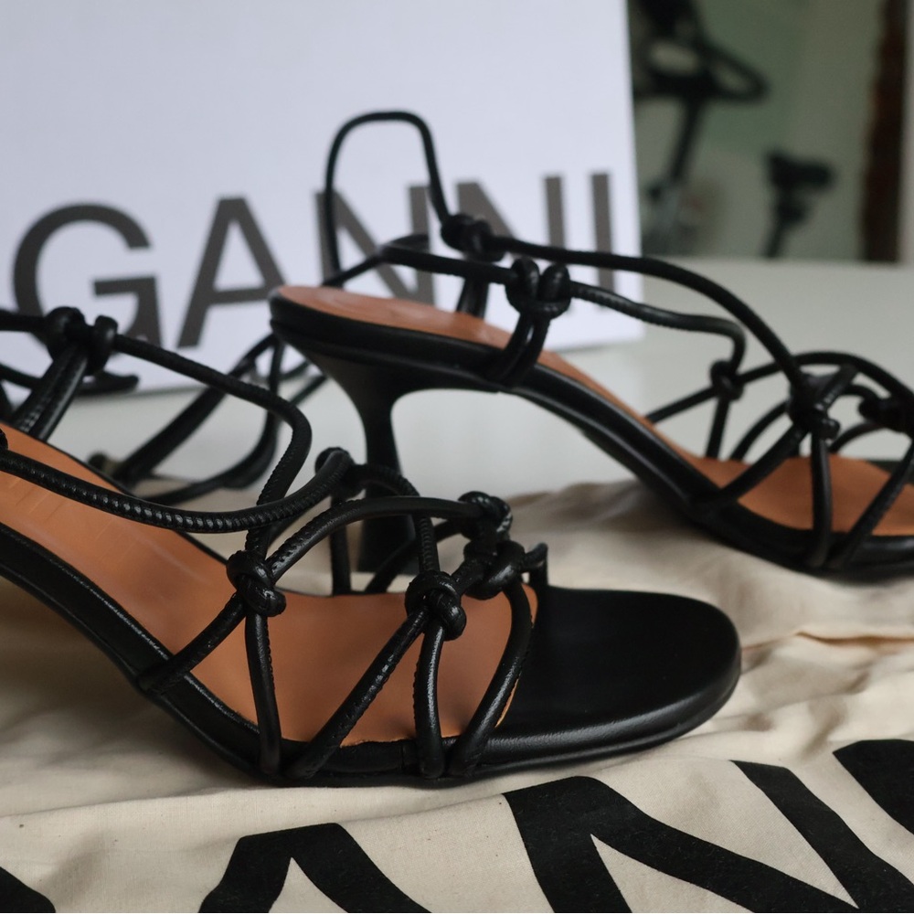 NIB Ganni Black Strappy Sandals